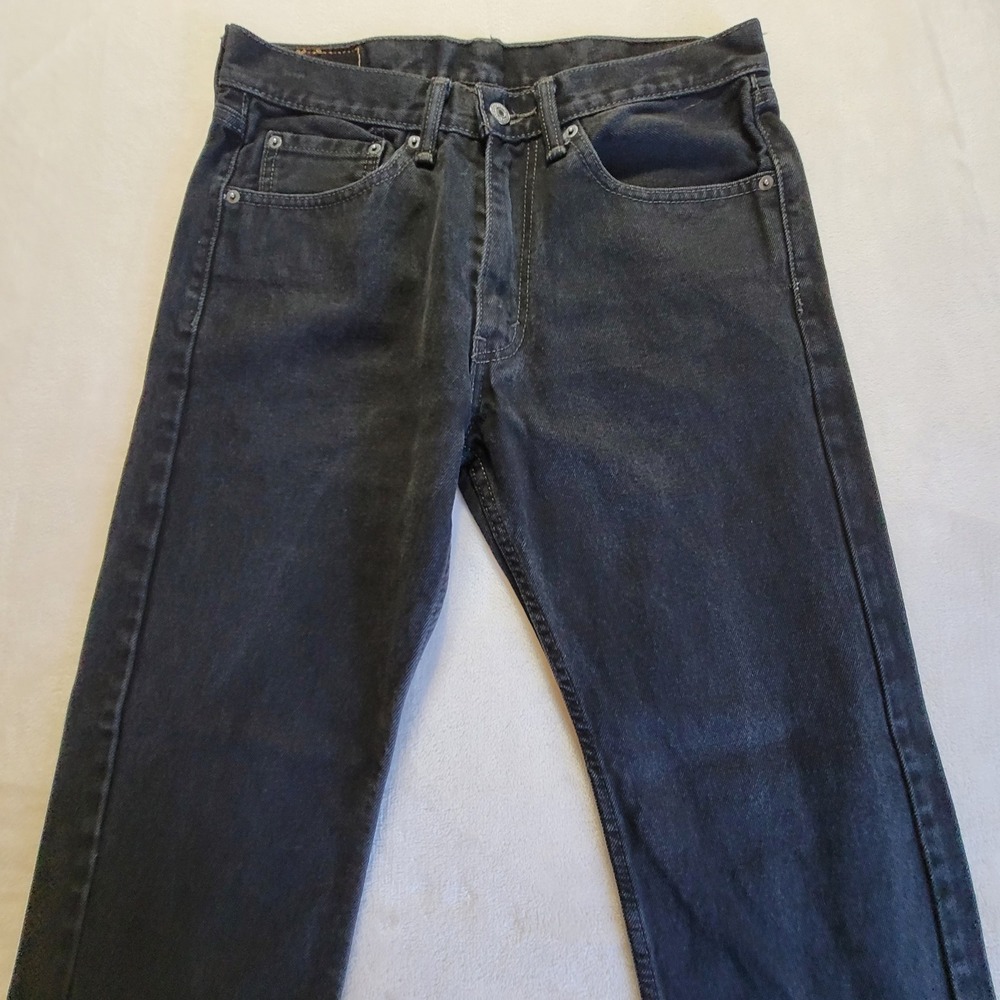Classic Levi's 505 Regular Fit Jeans Mens 32x30 Black Straight Leg Denim - Picture 10 of 14